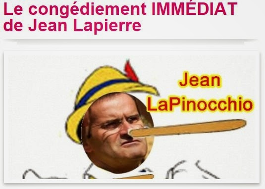 Pétition pour Le congédiement IMMÉDIAT de Jean Lapierre