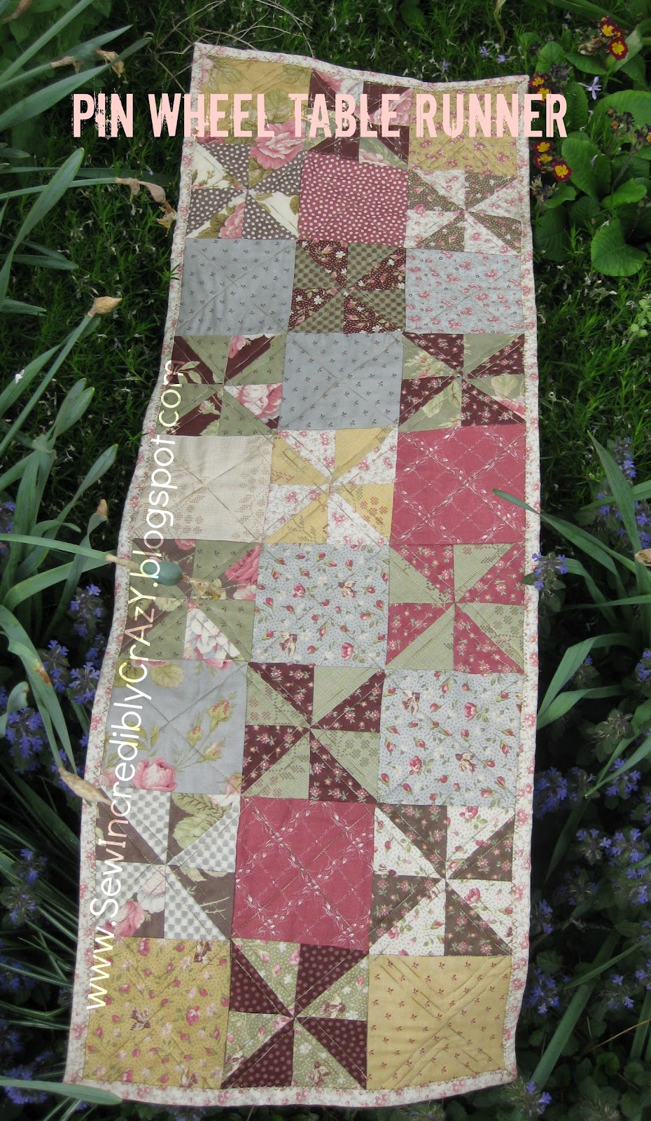 Sew Incredibly Crazy Mother's Day Pinwheel Table Runner