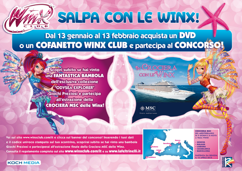 Regali Di Natale Winx.Salpa Con Le Winx Il Concorso Per Vincere Una Crociera Msc Con Bloom Flora Stella Musa Tecna E Aisha Regalare Un Giocattolo