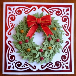 Handcrafted by Helen: Two Wreath Cards