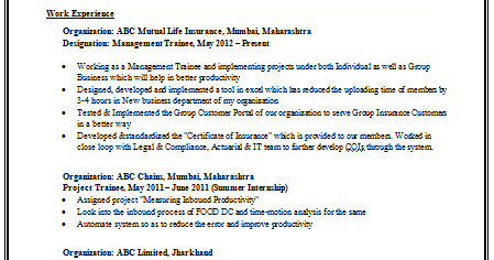 Cv For Mba Fresher Finance Hawkhoustonyec Org