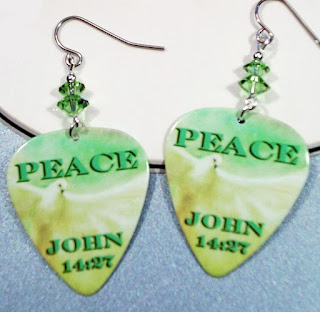 Peace Guitar Pick Earrings