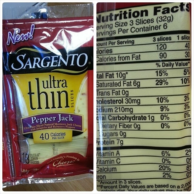 Shannon's Lightening the Load Sargento Ultra Thin Pepper Jack Cheese