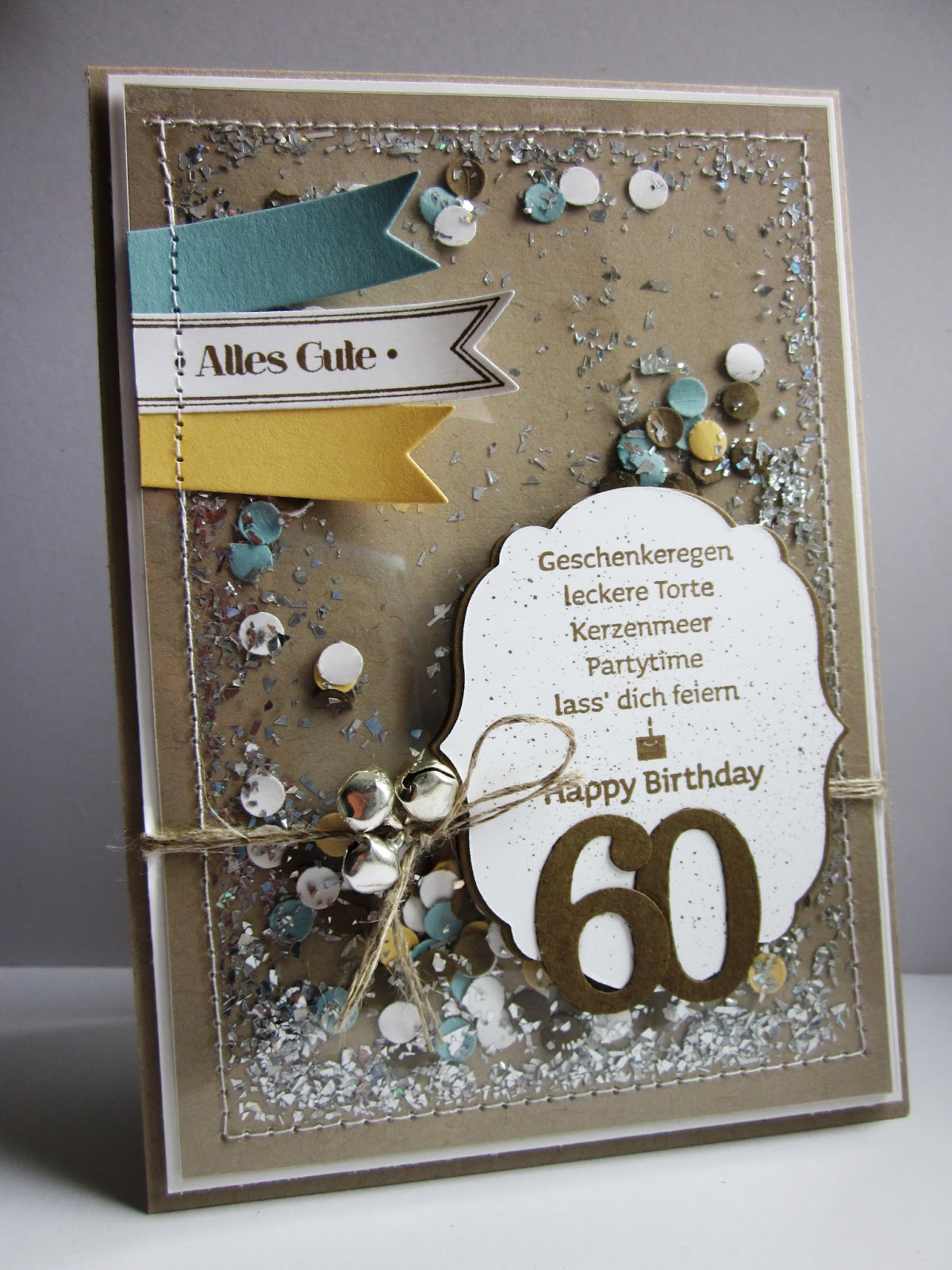 stampin with fanny Schüttelkarte zum 60. Geburtstag