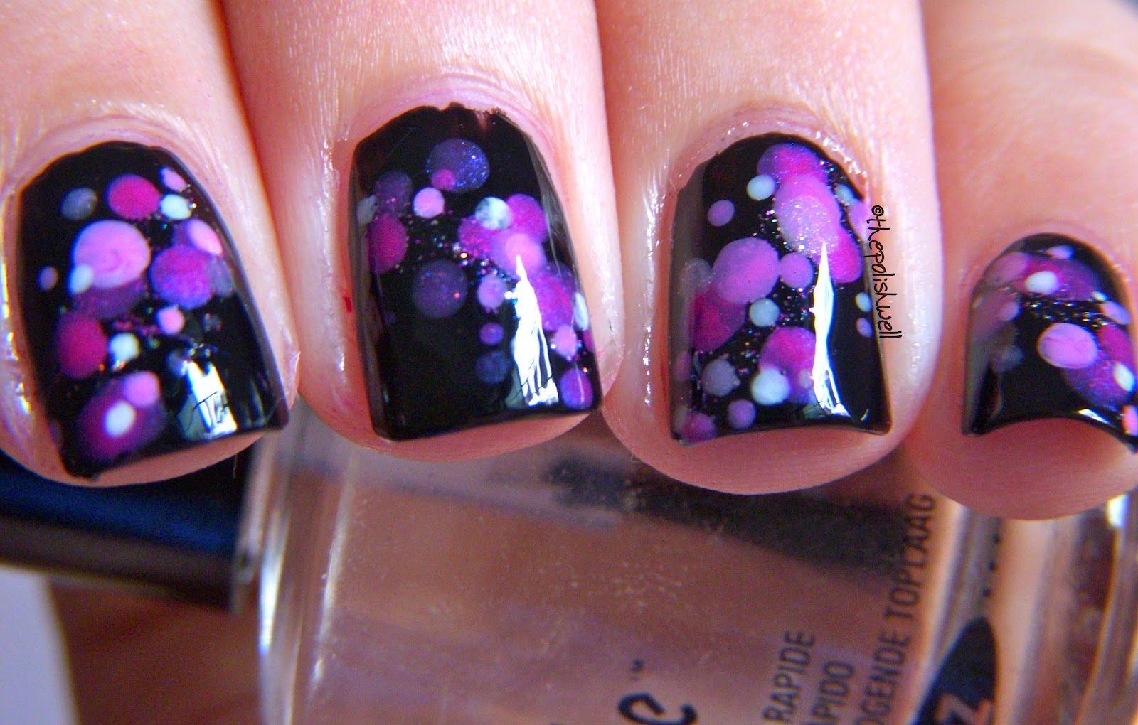 10. Polka Dot Pink and Purple Nail Art - wide 8