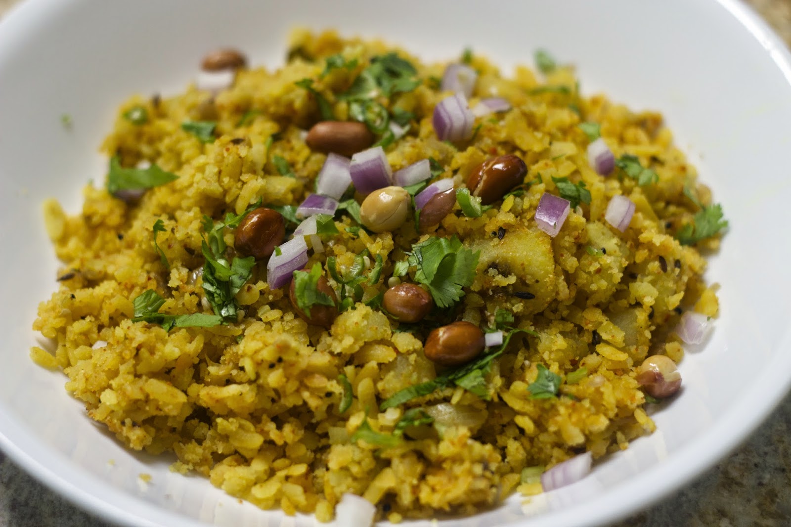 Vegetarian Vegan Batata / Potato Poha Indian Breakfast