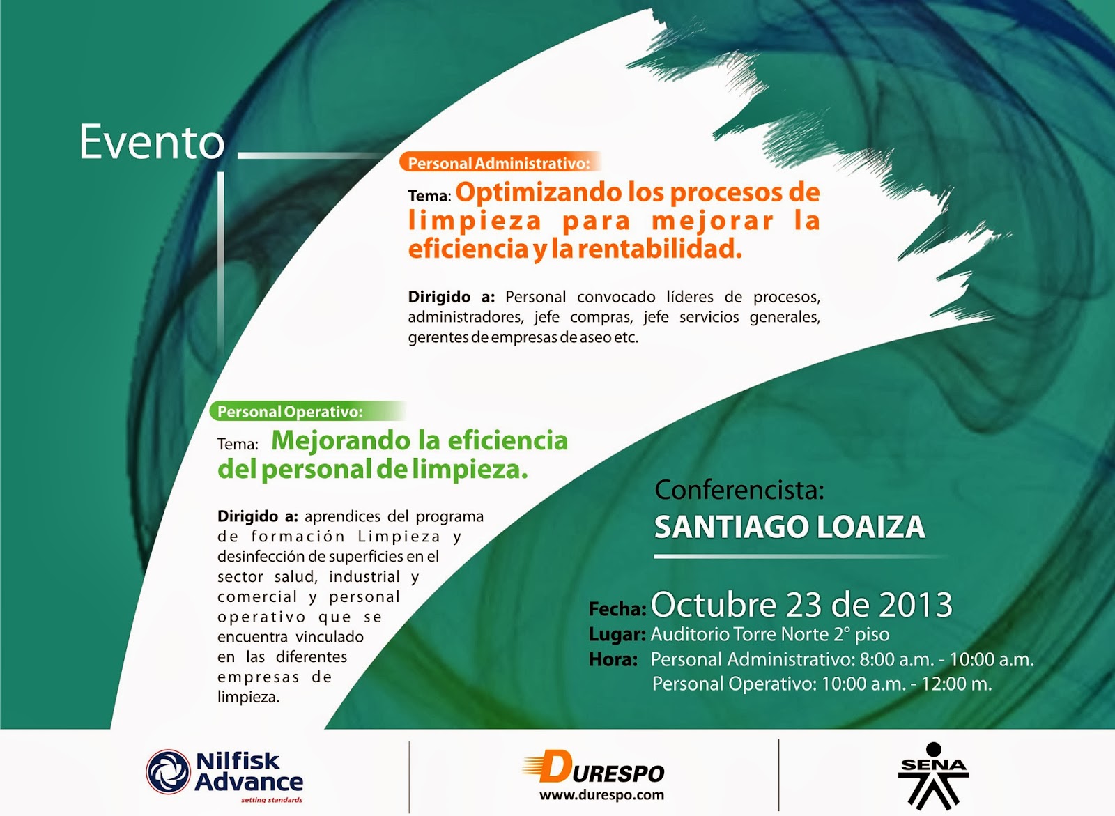 centro de servicios de salud sena regional antioquia octubre 2013 operativo de limpieza flyer