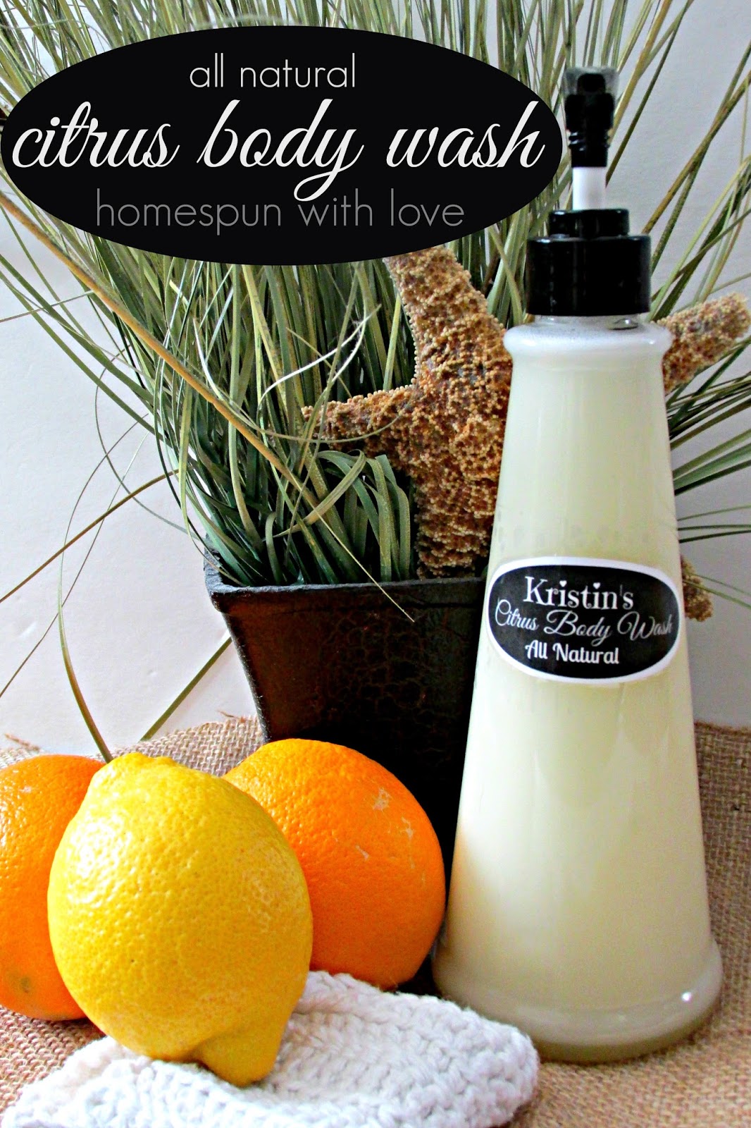 Homespun With Love All Natural Homemade Citrus Body Wash