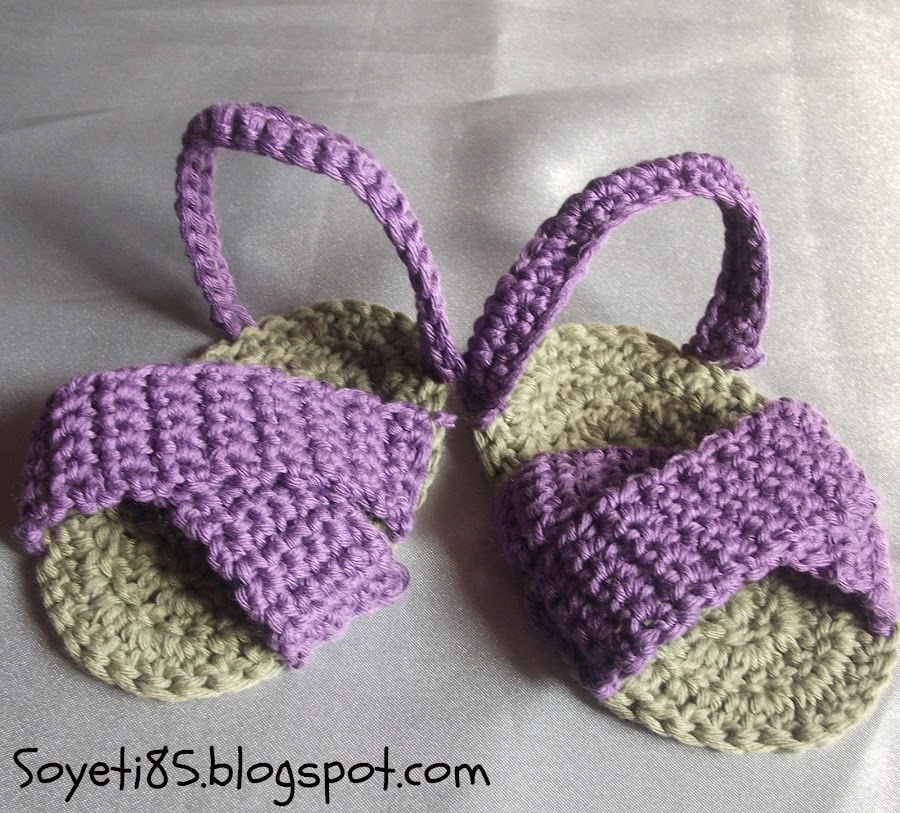 sandalias a crochet para bebe patrones