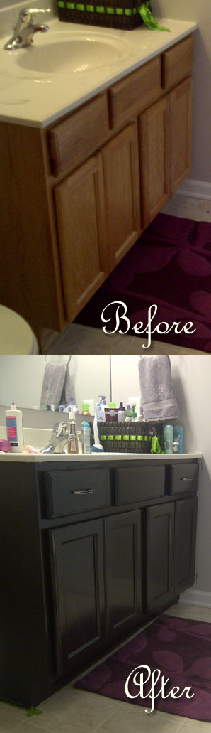 Misadventures in DIY:: Bathroom Vanity Oakness Makeover