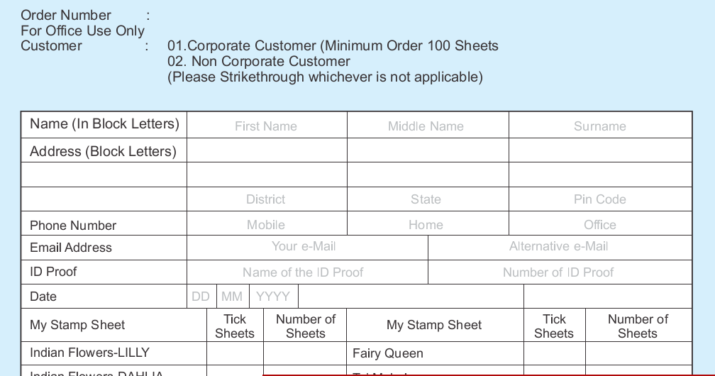 My Stamp Application Form New format Download PO TOOLS
