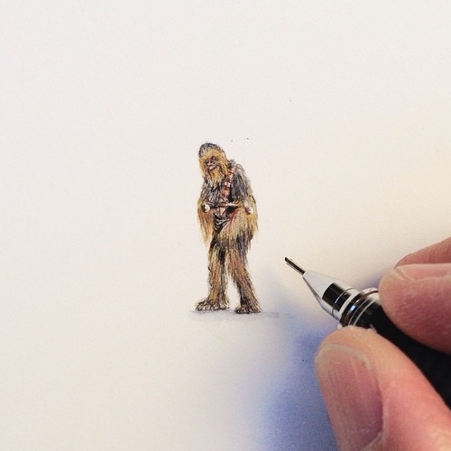 03-Wars-Chewbacca-Karen-Libecap-Star-Wars-&-other-Miniature-Paintings-and-drawings-www-designstack-co