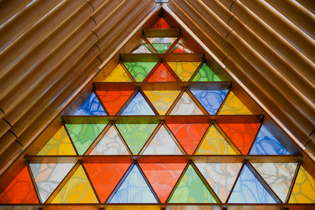 cardboard cathedral stained glass