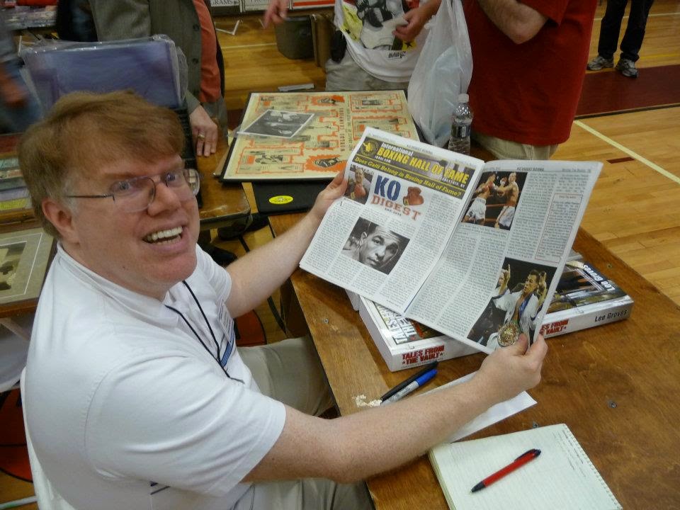 Lee Groves reads KO Digest at the International Boxing Hall of Fame in Cantastota.