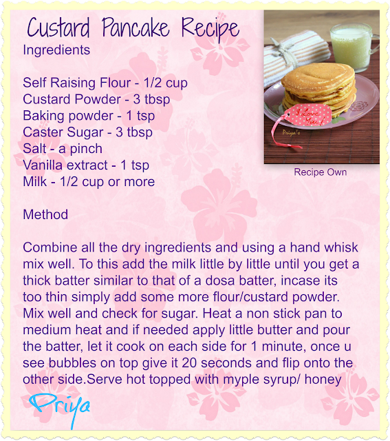 Cook like Priya Custard Pancake Custard Powder Pancake Recipe