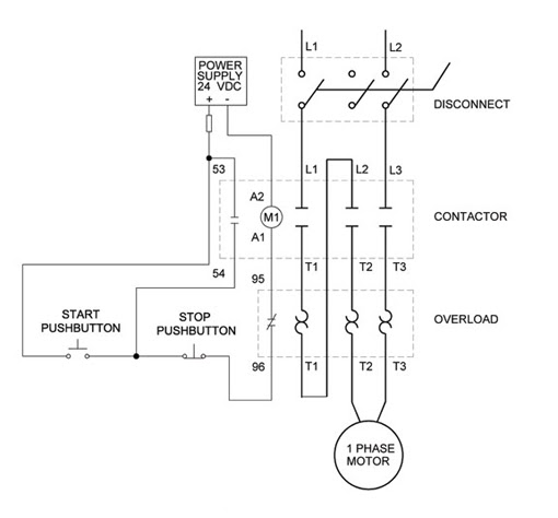 Wiring Diagram: Chapter 1.3. Full-voltage single-phase motors