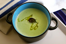 Minted Chilled Cucumber Corn and Basil Soup