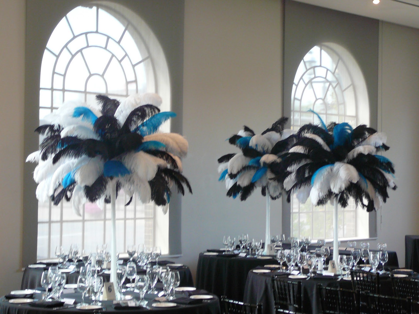 Flower and Event Decor. Ostrich Feather Centerpieces Best Decor