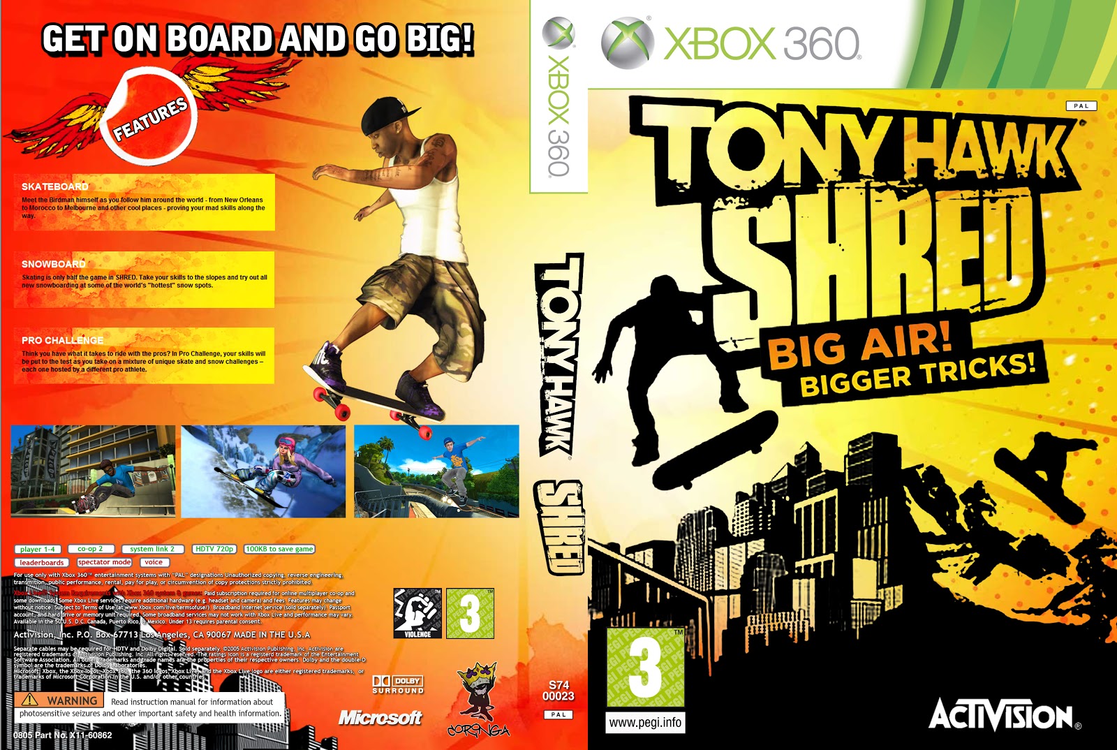 CAPA COVER CARATULA XBOX360 TONY HAWK SHRED Capa Scan