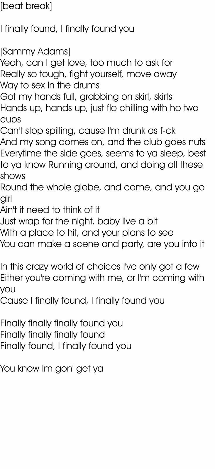 Enrique Iglesias Finally Found You Lyrics ~ NAWOSHA