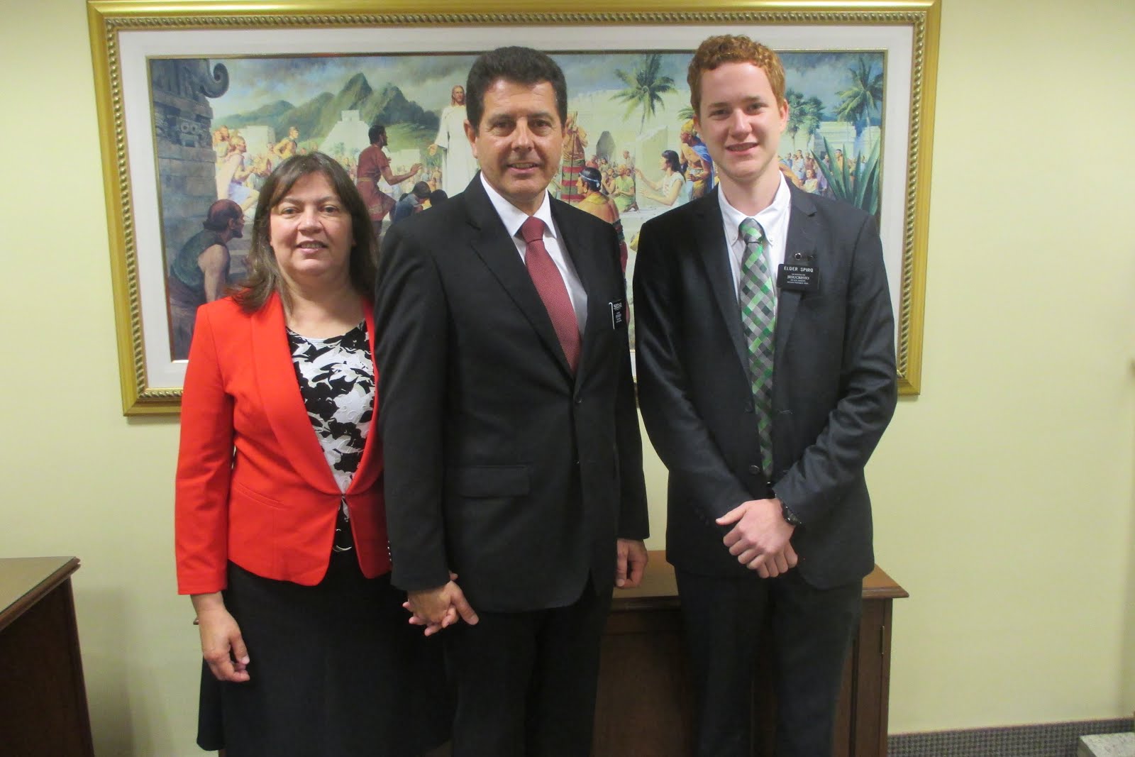 Elder Spiro with President and Sister Wilson