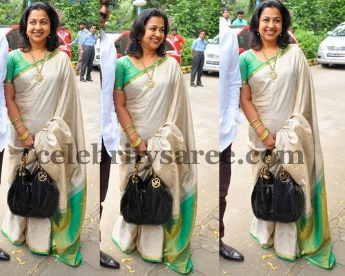 Radhika Cream Silk Sari