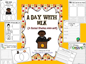 http://www.teacherspayteachers.com/Product/A-Day-With-MLK-Social-Studies-Mini-Unit-482560