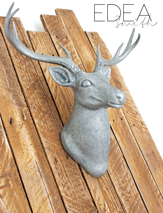 DIY STAG HEAD WALL ART ON RECLAIMED WOOD MOUNT EDEA SMITH