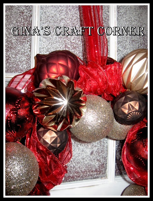 Make a Christmas Ball Wreath w/ a Coat Hanger-Gina's Craft Corner