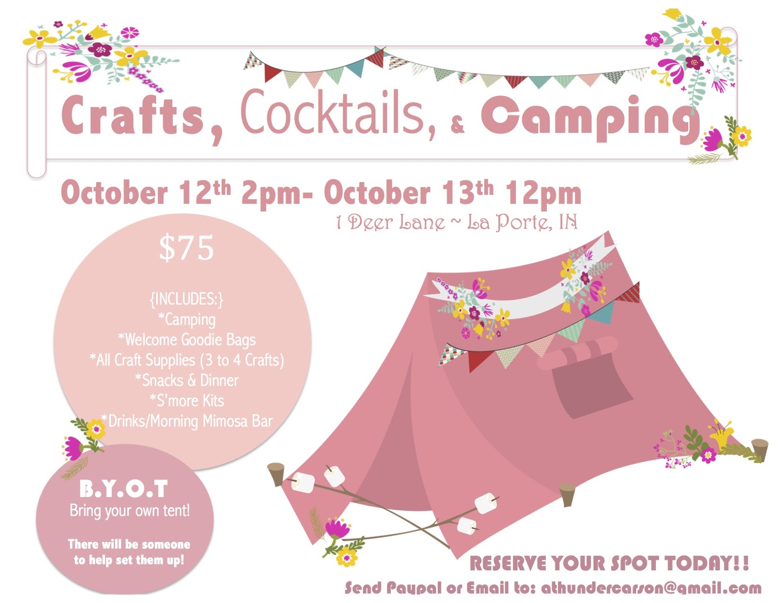 Ashley Thunder Events ATE Crafts, Cocktails, & Camping Event