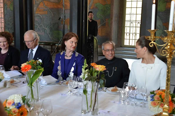 Sweden Royal Family held a lunch in honour of India President Mukherjee at the Stockholm City Hall