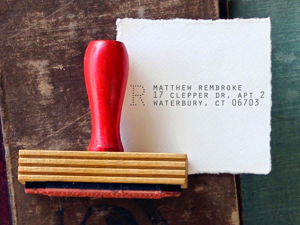 customized or personalized return address stamps 