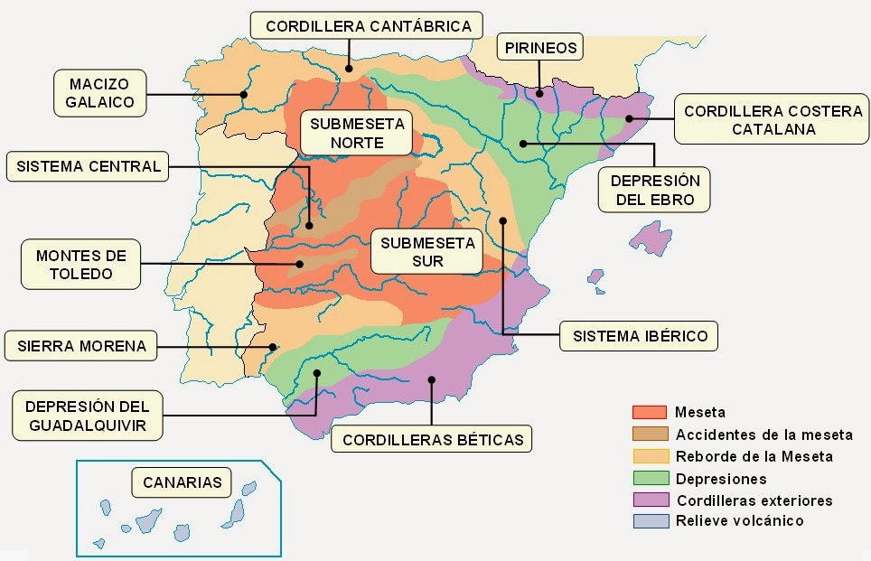 47+ Mapa Fisico De España Grandes Unidades De Relieve Images