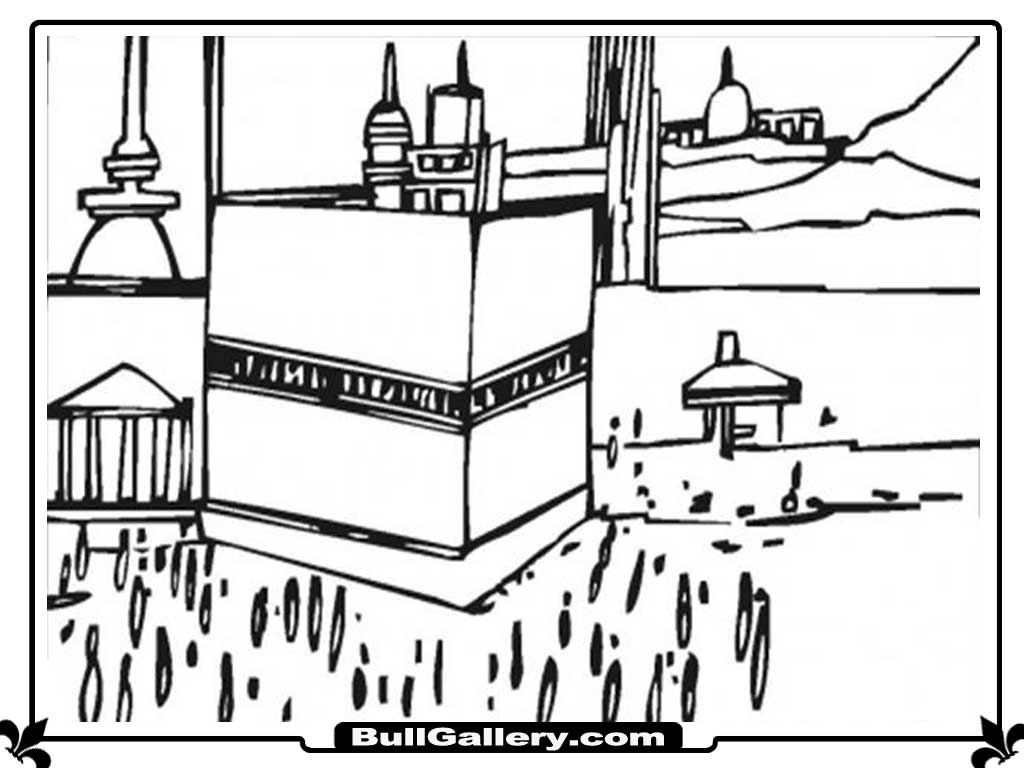 Kaaba Islamic Kids Coloring Pages Bull Gallery