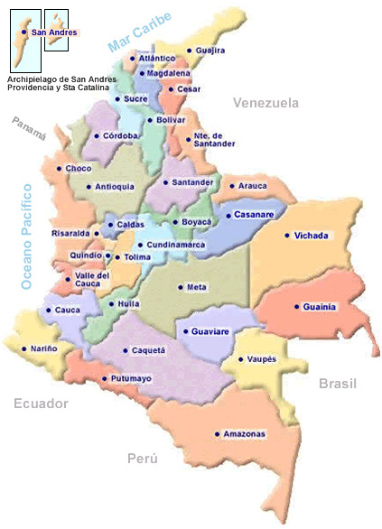 Mapa de Colombia - Latinoticias