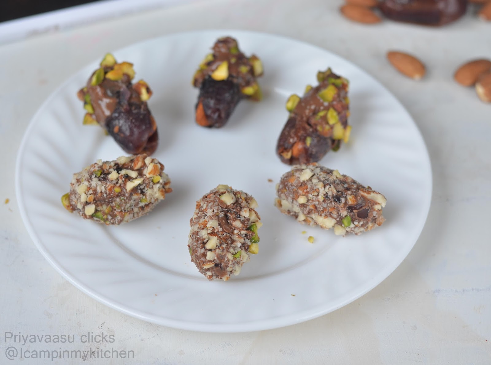 Almond Stuffed Chocolate Dates I Camp in my Kitchen