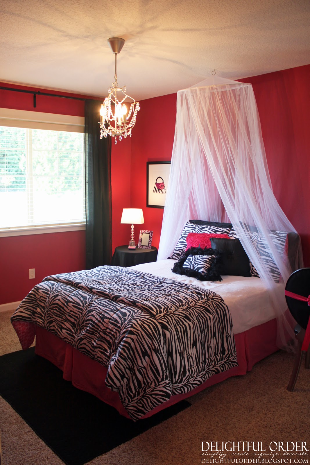 Delightful Order: Hot Pink, Black and White Girls Room - Clients Home