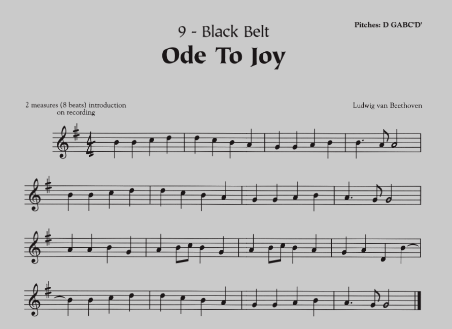 Marshall Music Recorder Karate Belt Songs