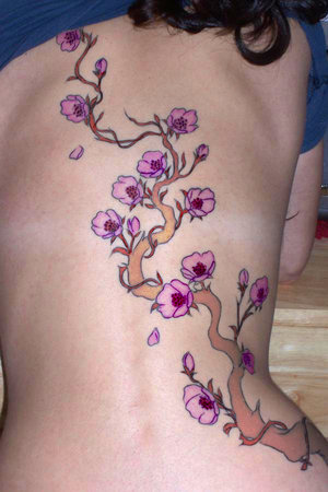 tattoo cover up ideas. cherry blossom tree tattoo.