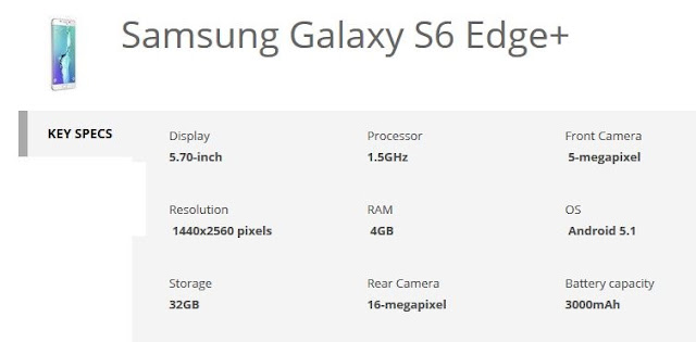 samsung galaxy s6 edge+ specification_techtrainindia