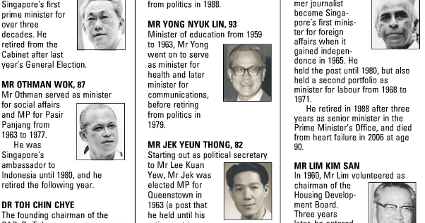 Social Studies Singapore First Cabinet