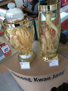 Ginseng on sale in Vientiane Airport.