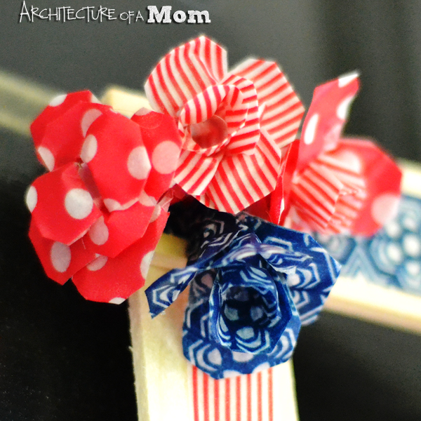 Architecture of a Mom Patriotic Washi Tape Flower Wreath