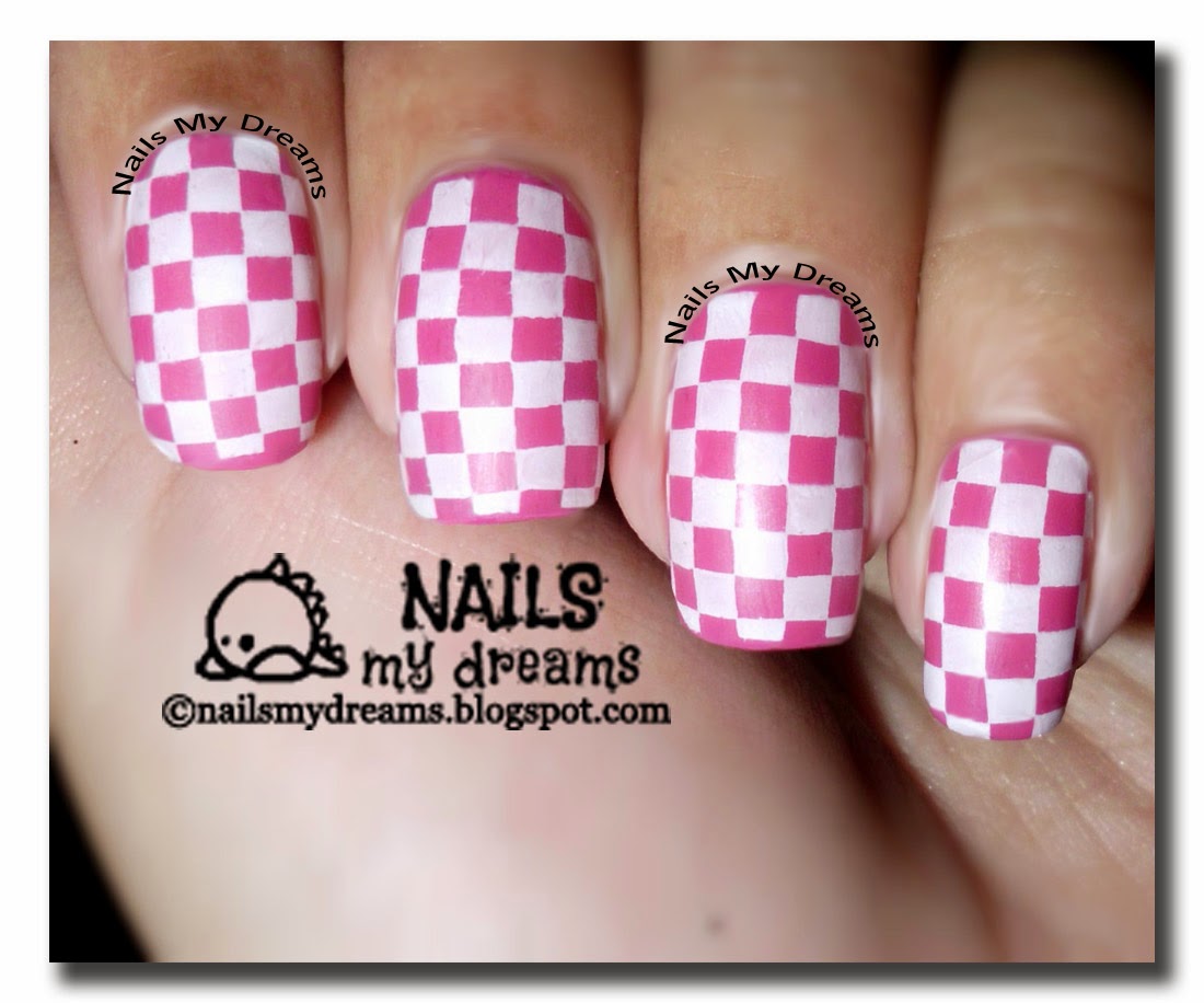 Nails My Dreams Pink Checkerboard Nails!...