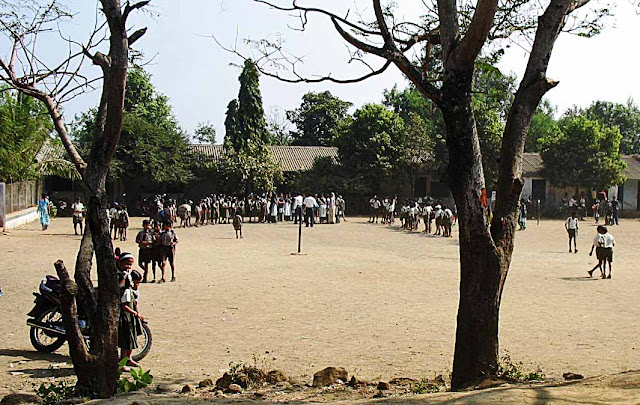 school children on playground