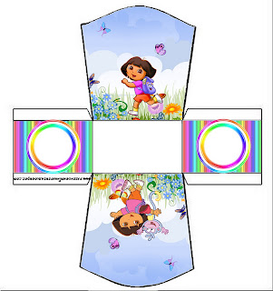 Cajitas para imprimir gratis de Dora la Exploradora. cajita abierta de Dora la Exploradora para imprimir gratis