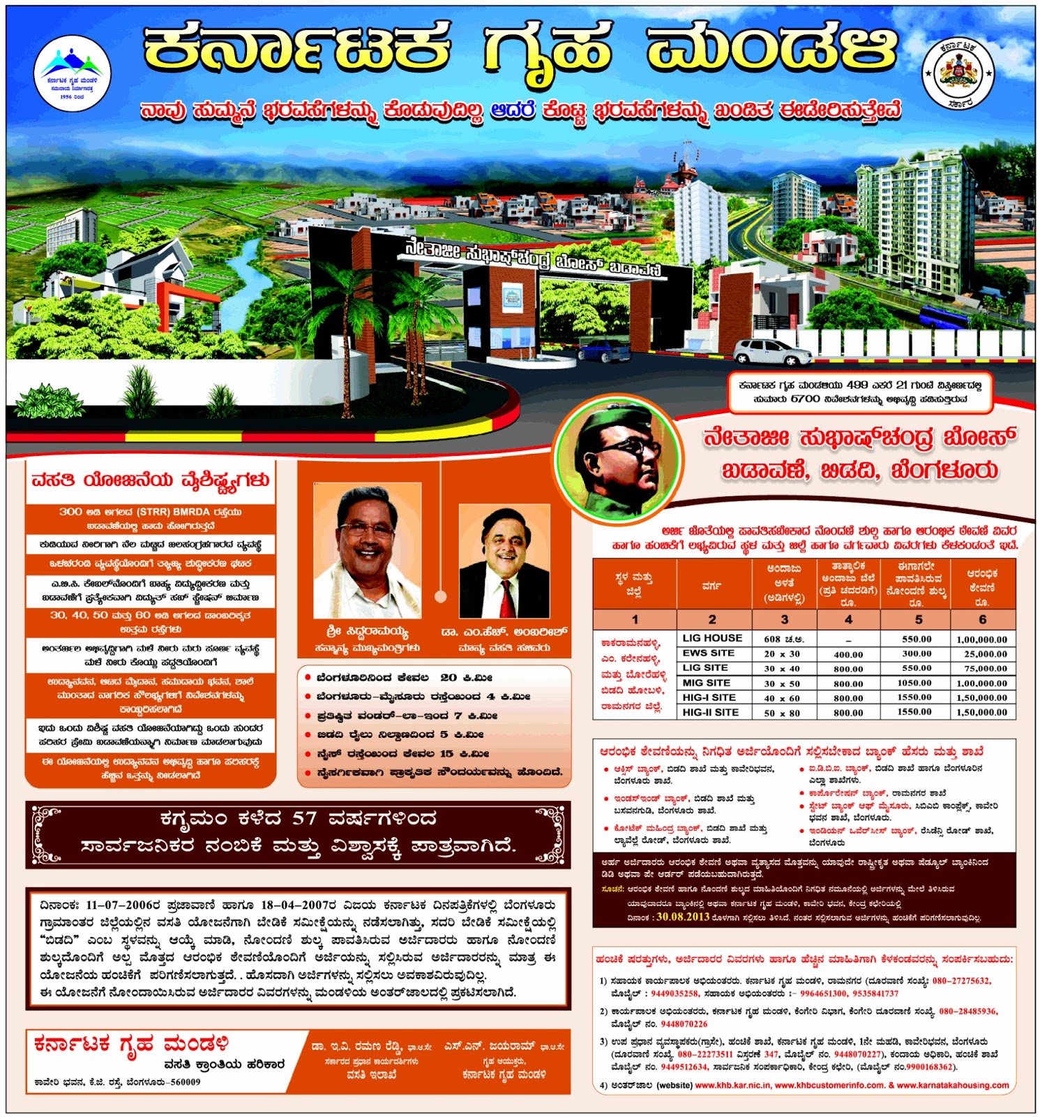 Karnataka Housing Board Netaji Subhas Chandra Bose Colony Bidadi