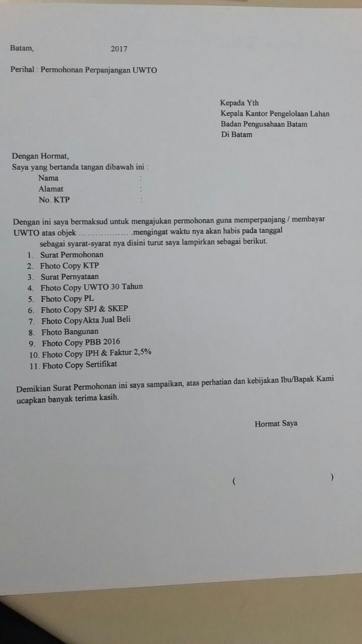 Abu Aasiya Perpanjangan Uwto Batam