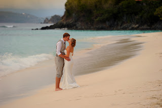 sunset beach weddings St. John beach weddings