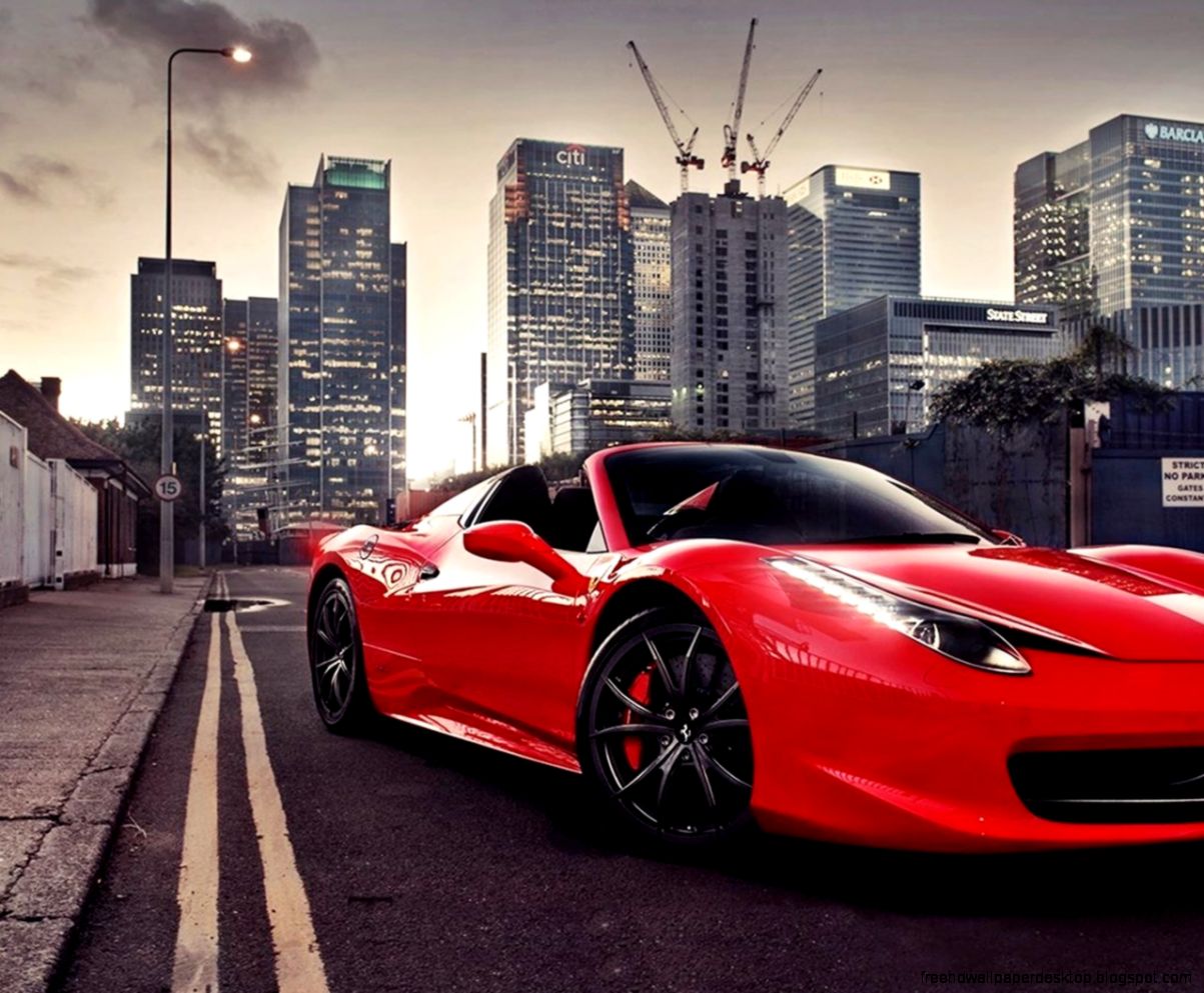 red ferrari 458 italia street city photo hd wallpaper   Wallpaper